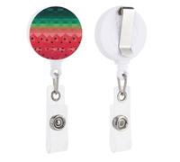 Gradient Watermelon Retractable Badge Reel - Personalized ID Name Badge Holder with Lanyard Cute Badges Reel Holder Round Nurse Doctor Name Tag Badges Clip for Work