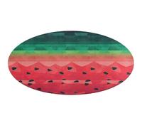 Gradient Watermelon Round Area Rug Non Slip Backing Doormat Water Absorbent Plush Throw Low-Pile Non-Slip Floor Mat Carpet for Living Room Bedroom Entryway Nursery Room 80 * 80cm