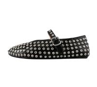 Gradinery Rhinestone Flats for Women Crystal Studded Mary Jane Ballet Flats Shoes Buckle Strap Sparkly Casual Dress Ballerina Shoes, Rhinestone Black, 8 UK