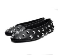 Gradinery Rhinestone Flats for Women Crystal Studded Mary Jane Ballet Flats Shoes Buckle Strap Sparkly Casual Dress Ballerina Shoes, Rhinestone Black, 12