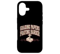 Grading Papers Praying Harder Christian Teacher Jesus Case for iPhone 17