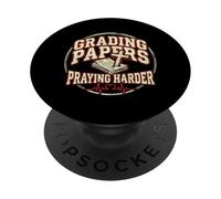 Grading Papers Praying Harder Christian Teacher Jesus PopSockets Adhesive PopGrip