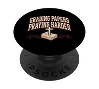 Grading Papers Praying Harder Christian Teacher Jesus PopSockets Adhesive PopGrip