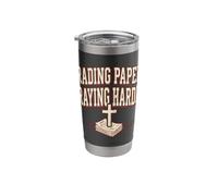 Grading Papers Praying Harder Christian Teacher Jesus Stainless Steel Insulated Tumbler