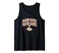 Grading Papers Praying Harder Christian Teacher Jesus Tank Top