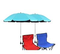 GRADNMEI 2 Pack Beach Chair Umbrella with Clamp,46 inches Clip on Parasol for Patio,Wheelchairs,Golf Carts (Blue 2 pack)