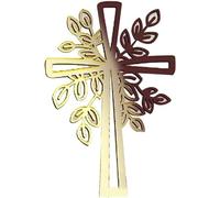 Gradual Change Color God Bless and Cross Cake Topper,Cross Christening Cake Topper, First Communion Baptism for Shower Birthday Party Baking Cake Decorations Frosting