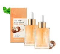 Gradual Self-Tanning Face Serum - Natural-Tan - Lightweight & Fragrances-Free - 30ml - Customizable Glow for Face and Body - Sunshine-Free Tanning Cream (2PCS)