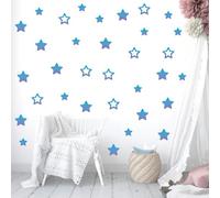 Gradual Stars Blue Wall Stickers 10 Sheets/200 Pcs Pentagram Wall Decals for Living Room Office Bedroom Decor Peel and Stick Cartoon Graffiti Sticker DIY Murals Waterproof Vinyl Walles Decal