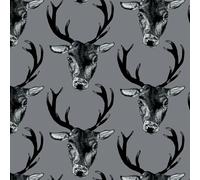 Graduate Collection Wallpaper Stag Head Grey LB1STAWALGRE