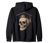 Graduate Skull Academic Cap Student College Zip Hoodie