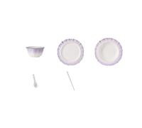 Graduated ceramic bowls and plates household simple bowls and chopsticks with underglaze color-set of 16 for 4 people [ box]