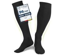 Graduated Compression Socks, Medical Socks, For Men and Women, 60% Organic Cotton (Black, XL+ (44-46))