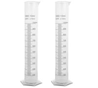 Graduated Cylinder 2 Pcs, 1000ml Clear Plastic, Pour Spout Auto Darkening