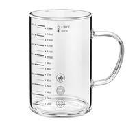 Graduated Glass Drinking Cup, High Borosilicate Glass Measuring Cup for Elderly, Beginners, Weight Loss, with Measurements for Water, Milk, Juice, Milkshake, Coffee (450 ml)