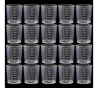 Graduated Medicine Pots, 30ml Measuring Cups, Mini Transparent Scale Measuring Cup Ideal for Medicine Dosage, Kitchen Cooking, Baking & Home Lab Measuring Tasks (Transparent,20 Pcs)