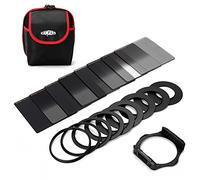 Graduated ND2 ND4 ND8 ND16 Filters with Ring-Adapter Sizes and Holder Set, Control Light Color for Camera Lenses, Maintain Image, Create Effects, Save Post-Production, Slide Smoothly into Holder, U