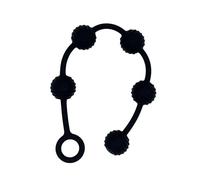 Graduated Silicone 5 Anal Beads Butt Plug Prostate Massage Anal Plug Butt Beads Sex Toys for Women Men Prostate Stimulator Black One Size