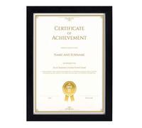 GraduatePro A4 Certificate Frame Black Graduation University Degree Frame with Mount Wood Wall Hanging Tabletop Standing 11x8