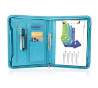 GraduatePro A4 Portfolio Folder with Zipper Clipboard Folder 2 Ring Binder for Legal Pad Work Writing Paperwork & Presentations (Turquoise)
