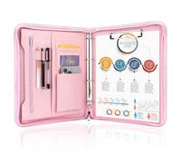 GraduatePro A4 Portfolio Folder with Zipper Clipboard Folder 4 Ring Binder for Legal Pad Work Writing Paperwork & Presentations (Pink)