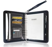 GraduatePro A5 Clipboard Folder with 120 Note Paper and 6-Ring Binder, Waterproof Business Organizer Without Calculator-（Black）