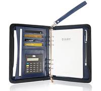 GraduatePro A5 Clipboard Folder with 120 Note Paper and 6-Ring Binder, Waterproof Business Organizer Without Calculator-（Blue）