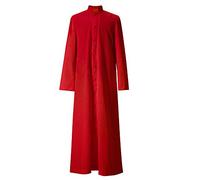 GraduatePro Clergy Cassock Adults Liturgical Vestment Preacher Altar Server Style Single Breasted Red