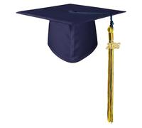 GraduatePro Graduation Cap Hat for Adults 2026 Mortor Board Academic High School University Navy Hat with Navy and Gold Tassel Royal