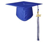 GraduatePro Graduation Cap Hat for Adults 2026 Mortor Board Academic High School University with Royal White Tassel