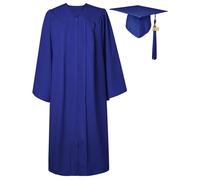 GraduatePro Graduation Gown and Cap for Adults 2026 Hat Matte Bachelor University Party Robe Set High School Women Men Royal 51=M