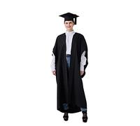 GraduatePro Graduation Gown and Cap UK Academic Master Ceremony Costume for Adults University Black Set 45=XS