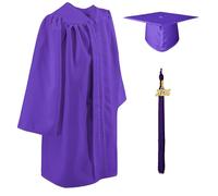 GraduatePro Kids Graduation Cap and Gown with 2025 Tassel Child Nursery Preschool Kindergarten Toddler Costume Outfit Set Purple 30=112-130