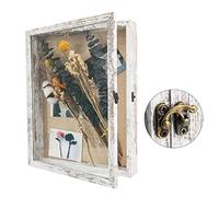 GraduatePro Shadow Box 11x14 Display Case Large White Frame with Glass Deep Picture Wedding Bouquet Flowers Memorabilia Medals Photos Memory for Keepsakes