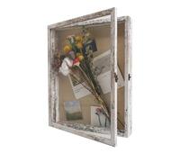 GraduatePro Shadow Box 13x16 Display Case Large White Frame with Glass Deep Picture Wedding Bouquet Flowers Memorabilia Medals Photos Memory for Keepsakes