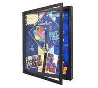 GraduatePro Shadow Box 16x20 Display Case Large White Frame Deep Picture Wedding Bouquet Flowers Memorabilia Medals Photos Memory for Keepsakes Black
