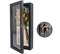 GraduatePro Shadow Box 5x12.5 Display Case Large Black Frame with Glass Deep Picture Wedding Bouquet Flowers Memorabilia Medals Photos Memory for Keepsakes