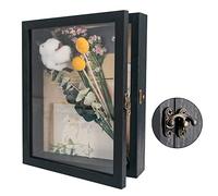 GraduatePro Shadow Box 8x10 Display Case Large Black Frame with Glass Deep Picture Wedding Bouquet Flowers Memorabilia Medals Photos Memory for Keepsakes 20x25 CM