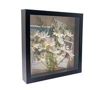 GraduatePro Shadow Box Frame 12x12 Display Case Black with Linen Background and 6 Stick Pins Memorabilia Awards Medals Photos Memory Box