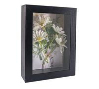 GraduatePro Shadow Box Frame 6x8 Display Case Black with Linen Background and 6 Stick Pins Memorabilia Awards Medals Photos Memory Box