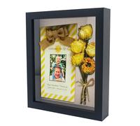 GraduatePro Shadow Box Frames for Crafts 3D Deep Black Bouquet Flower Case Picture Memorabilia Memory Wooden Tabletop and Wall Hanging 9x11