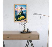Graduates Decoration Lamp 4d LED Christ Frame Light Painting Night Light Works Up Picture Illuminated Church Lamp for Living Room Bedroom Church Ready to Hang (A, 22X17cm)