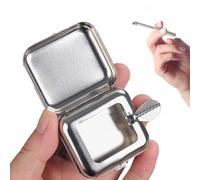 Graduates Decoration Portable Metal Ashtray Windproof Men's Small Ir. on Ashtray Outdoor Pocket with Lid Mini Car Home for Car Men Outdoor (White, 6X5. 4X2cm)
