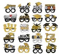 Graduation Accessories | 20 Pieces Photo Items for Graduation Party 2025 | Felt Glasses Photography Accessories for Adults and