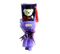 Graduation Artificial Flowers Bear Bouquet Graduation Flower Arrangements with Decoration for Celebration for Girls Daughter Son