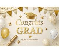 Graduation Backdrop Class of 2026 7x5ft Soft Gold Congrats Grad Backdrops for Photography Bachelor Cap Prom Party Decorations Background Photo Booth Banner