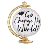 Graduation Balloon Go Change The World Globe, Congratulations Grad Balloons Decorations, Backdrop Prop, Photo Booth Props, Gift.