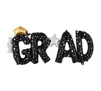 Graduation Balloons, 1Pcs Mylar Grad Hat Balloons, Black Polka Dot Hat 2026 Graduation Gift for High School University College Graduates, Party Decor Accessories