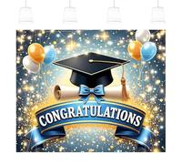 Graduation Banner, Graduation Backdrop, Congratulations Grad Backdrop, Graduate Photography Prop, Photo Booth Backdrop, 5.91 x 7.55 ft Banner for High School, College, University Graduation