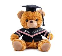 Graduation Bear Class of 2024 Personalised Graduation Gifts with Custom Text, Name or Date, Teddy Bear Stuffed Animal as Graduation Gifts for Her 2024 High School College Graduation Gifts (8-IN-Text)